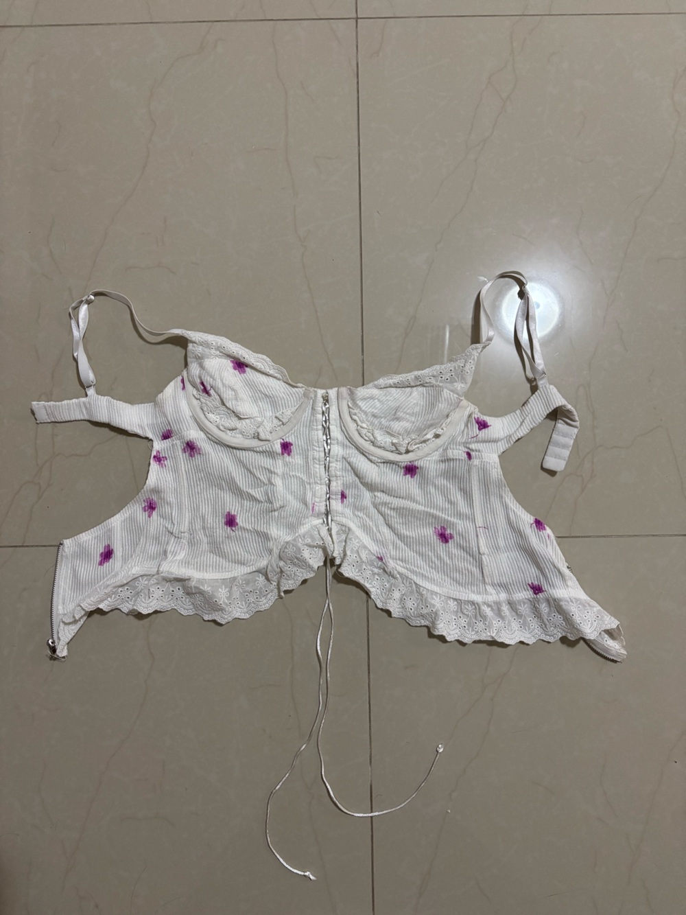 White and purple flower top
